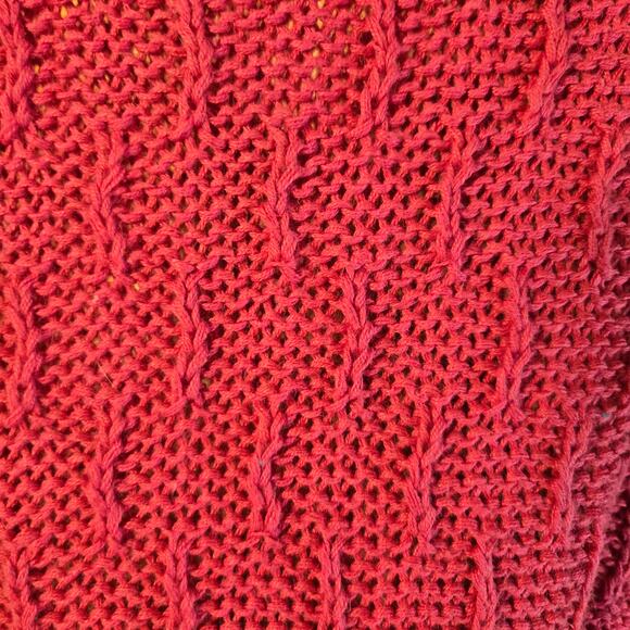 IH Collectibles Raspberry Textured Knit Top, Size L – Linen Cotton Blend [0362] - Picture 4 of 8